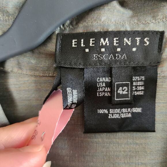 ESCADA ELEMENTS Womens Silk Top Size 42 (US LARGE) Corpcore Made in Germany Top - Picture 3 of 15